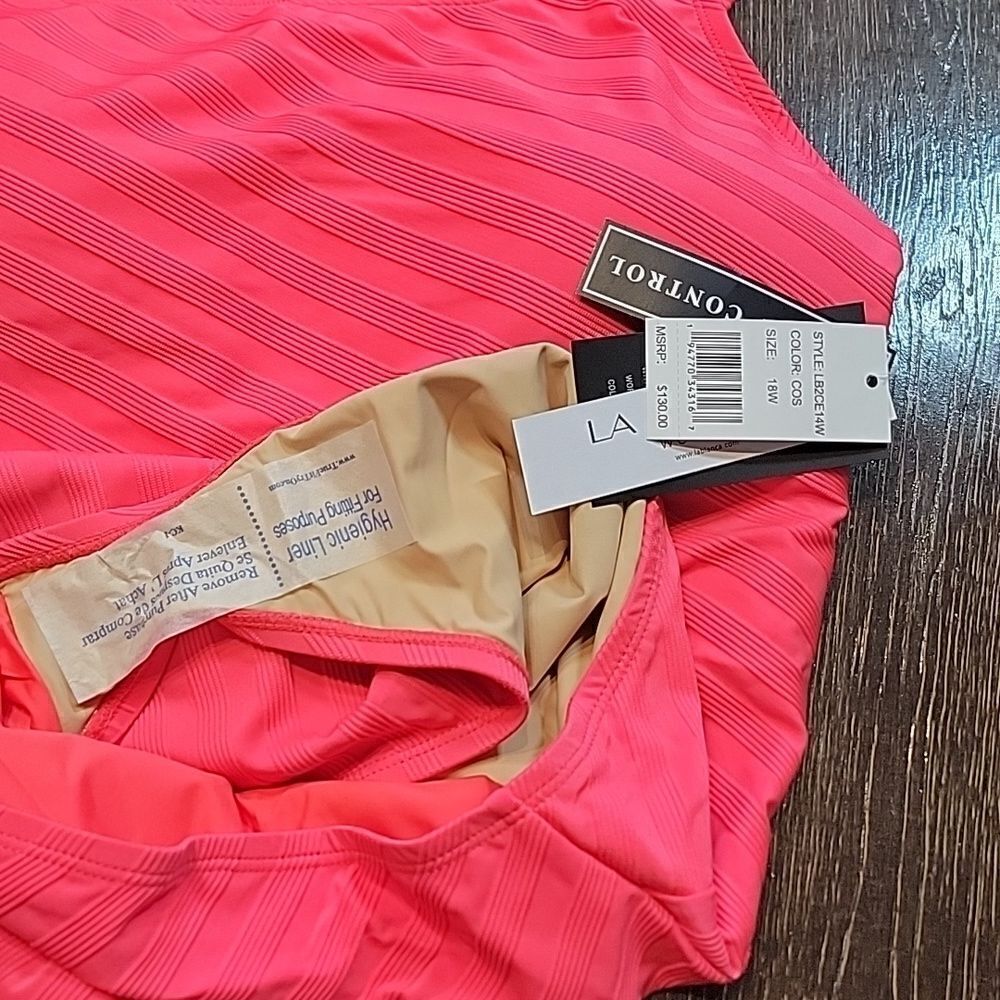 La Blanca Linea Costa Back One-Shoulder Coral Color One-piece Swimsuit - Picture 5 of 15